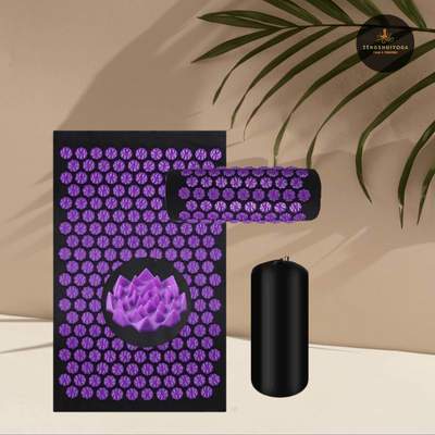 tapis d'acupression violet sac de transport