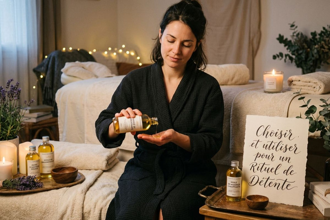 huile de massage chauffante rituel detente