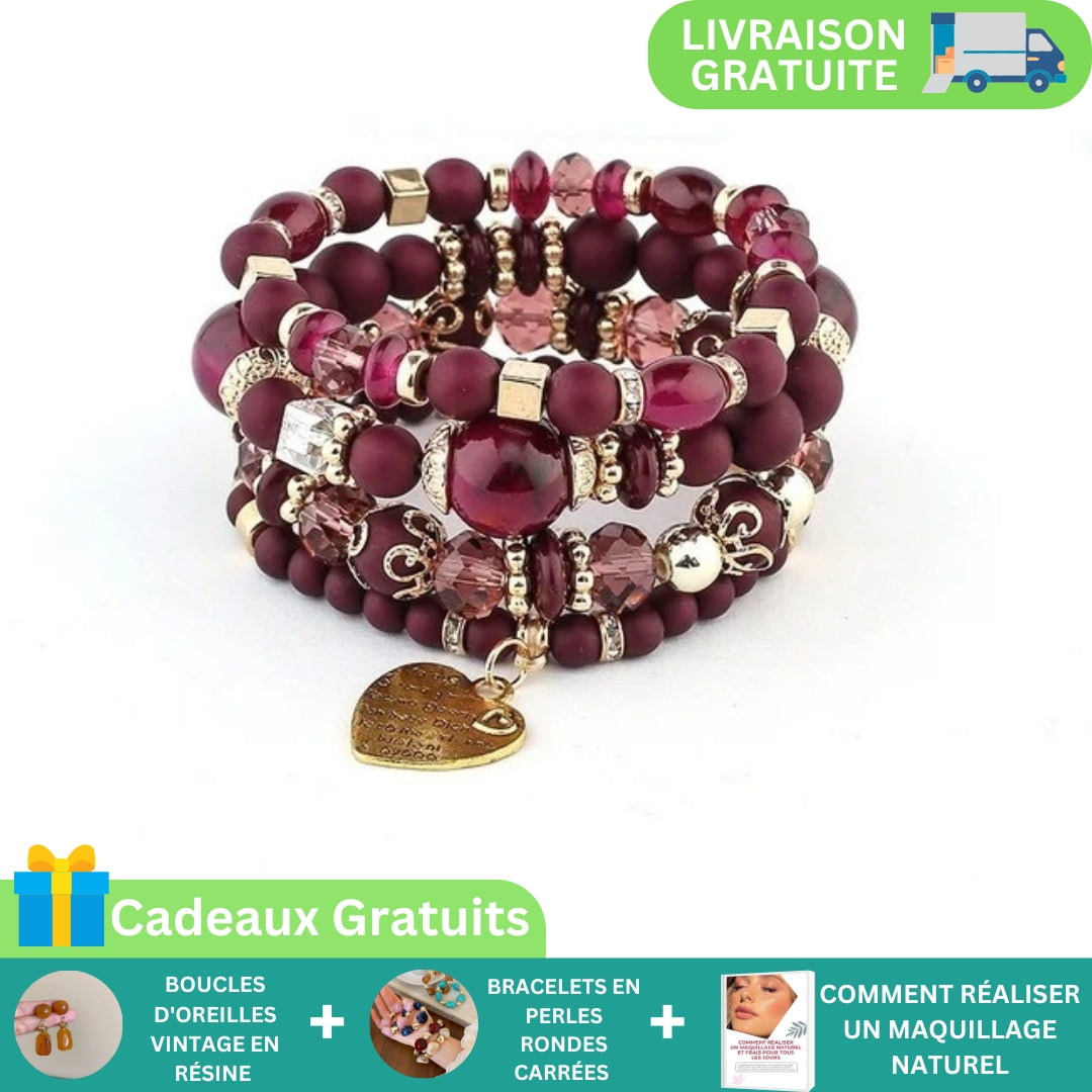 bracelets en pierres naturelle pourpre