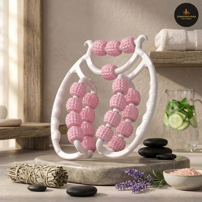 rouleau de massage jambe rose