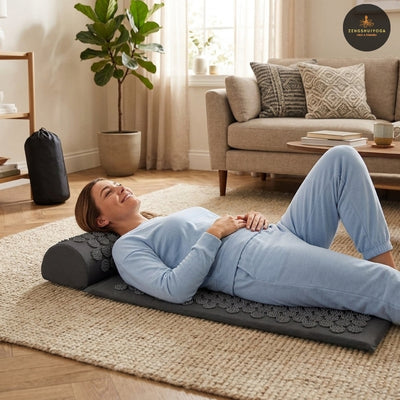tapis d acupression debutante t shirt coton premiere utilisation