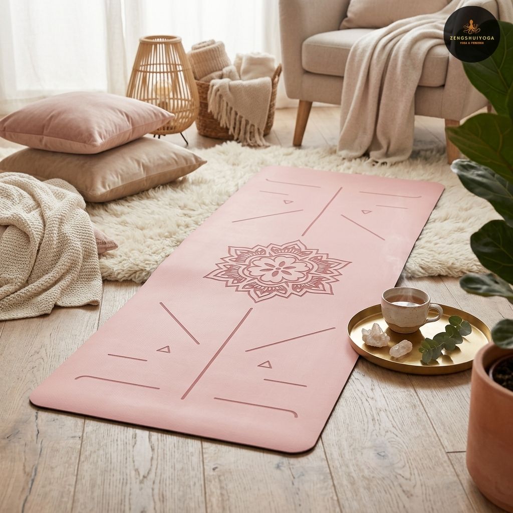 tapis de yoga avec alignement concentration souffle meditation