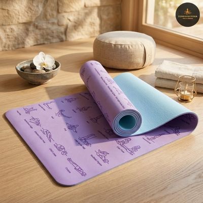 tapis de yoga épais postures pourpre