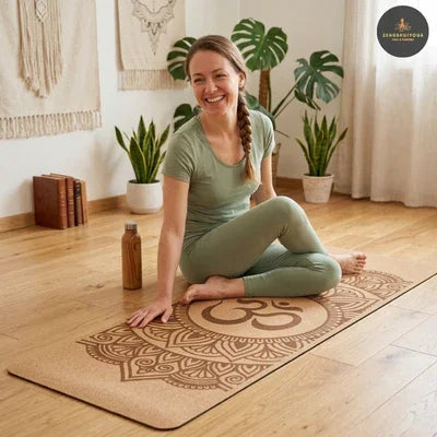 tapis de yoga liege amorti articulations genoux poignets