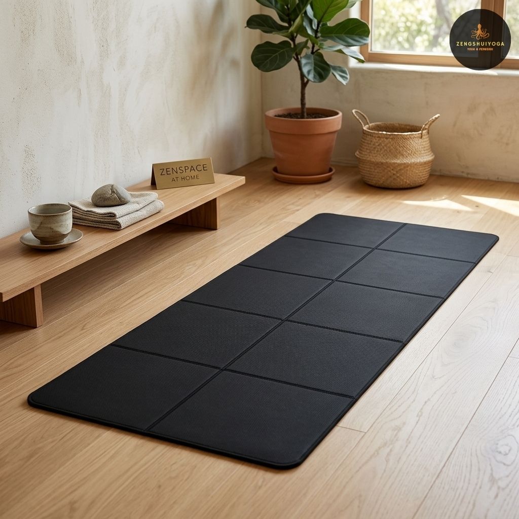 tapis de yoga pliable noir
